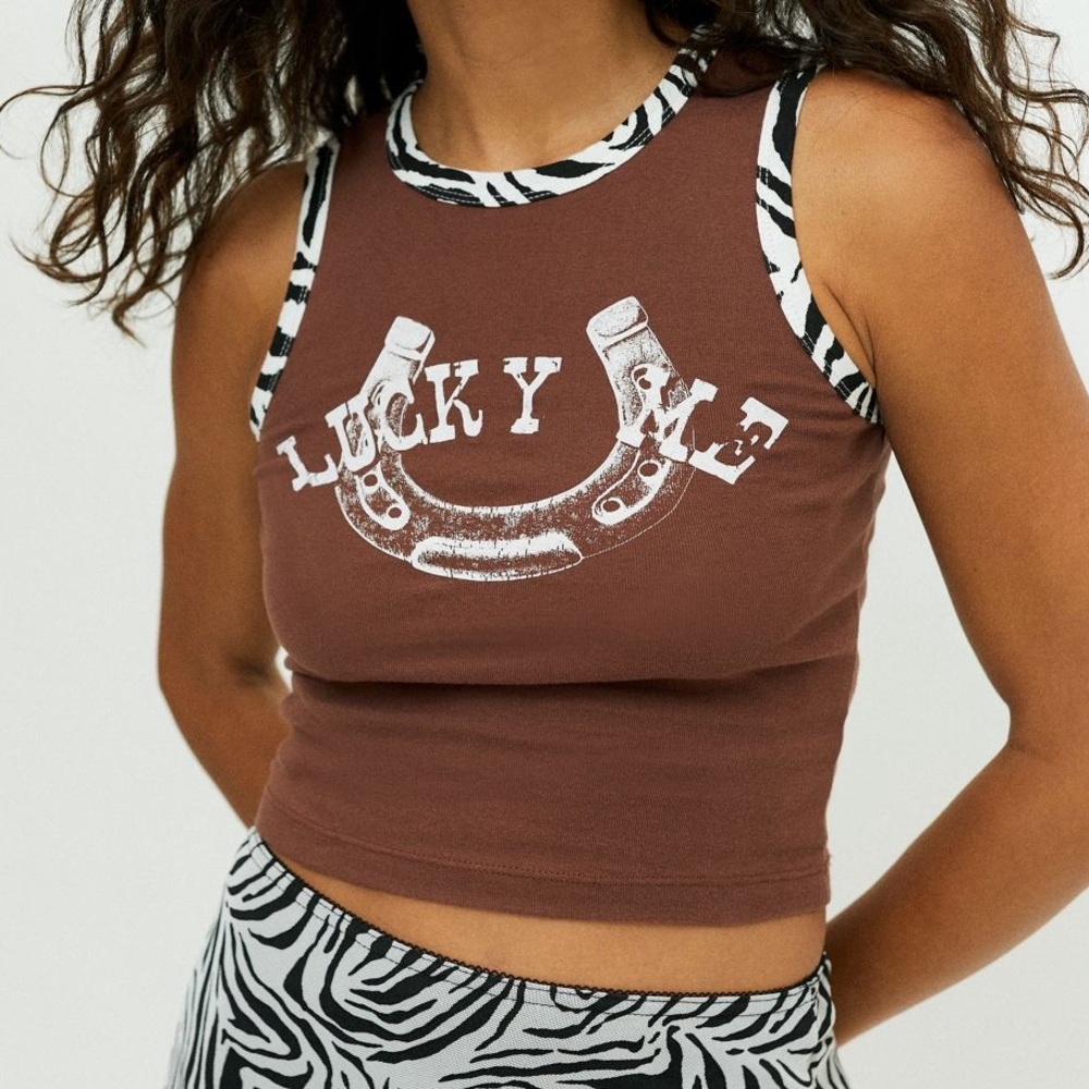 Lucky Me zebra print tank